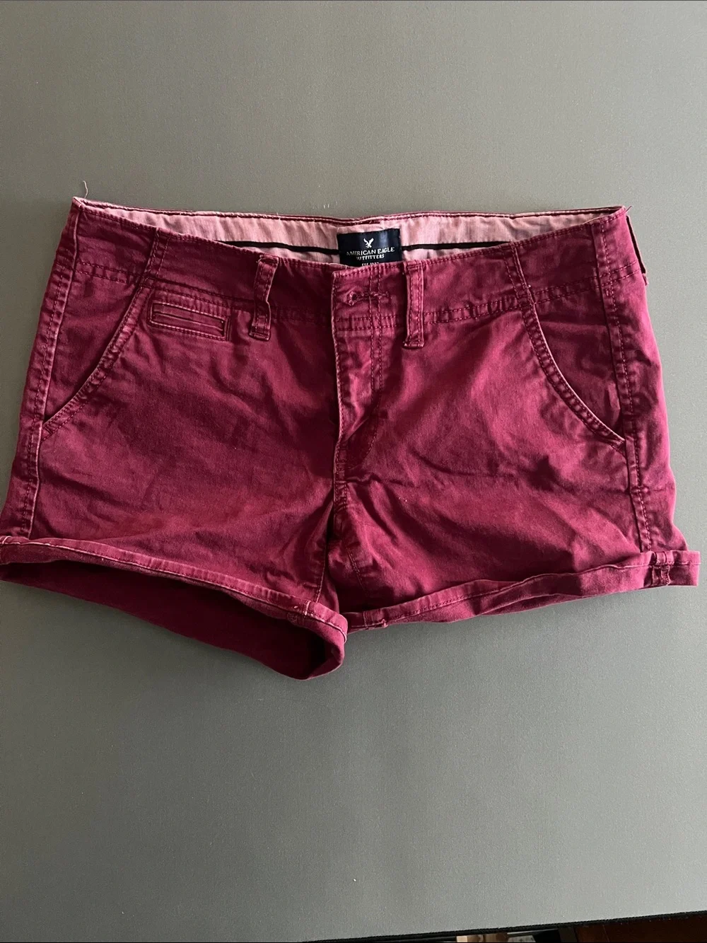 American Eagle Outfitters Women's Burgundy Jean Shorts